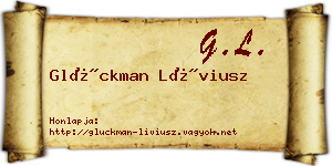 Glückman Líviusz névjegykártya